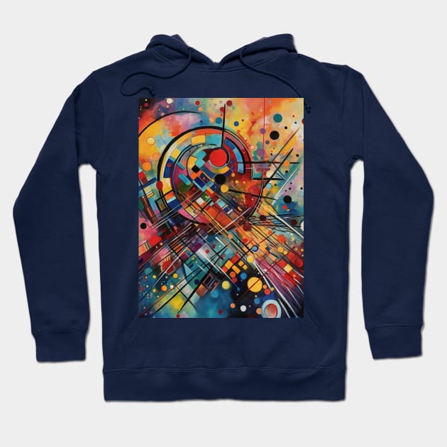 Colorful Music Geometric Abstract Painting Hoodie by Blue Planet Boutique